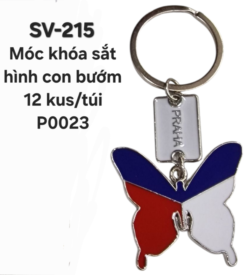 SV-215. Móc khóa bướm nền cờ CZ.