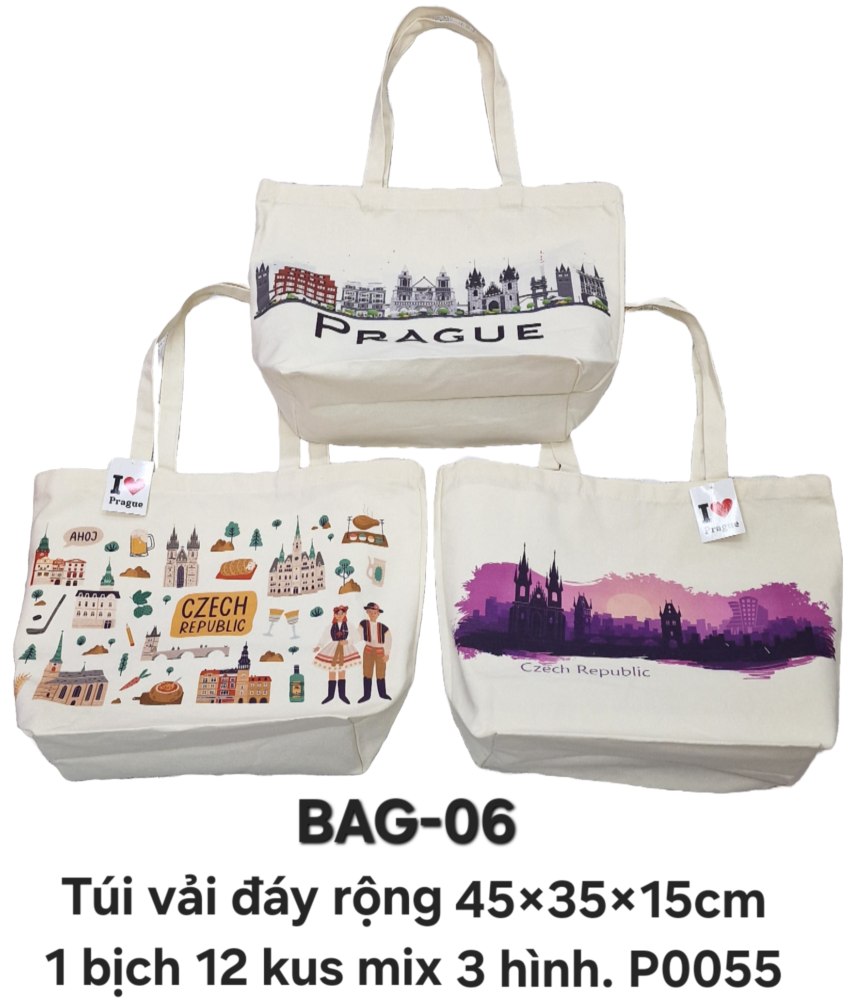 BAG-06. Túi vải chữ nhật nằm ngang cỡ to.