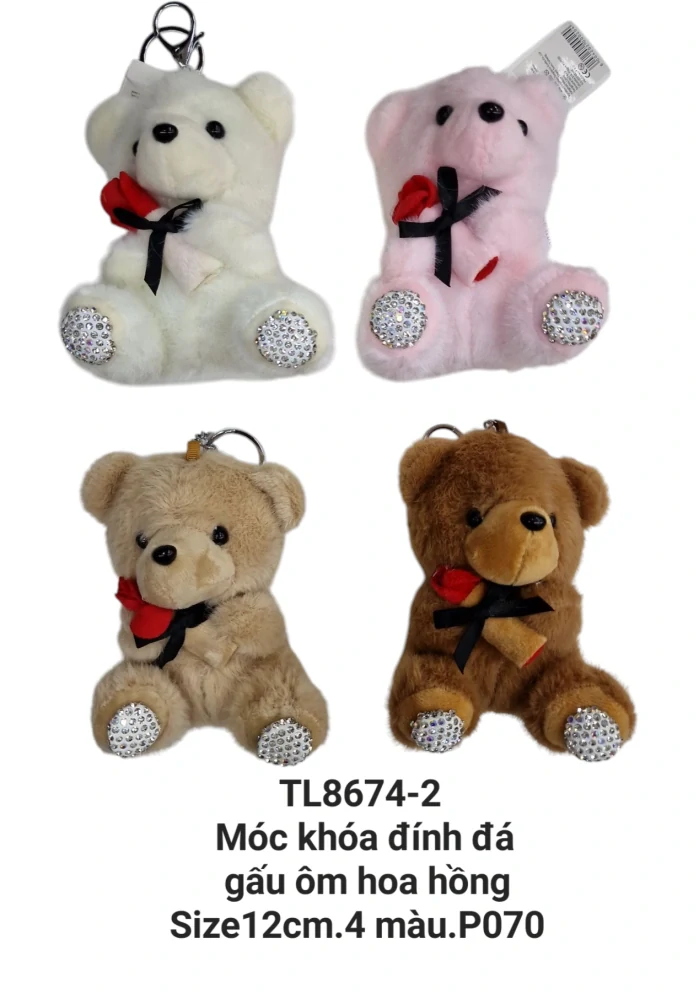 Móc khoá con gấu đính đá. TL8674-2