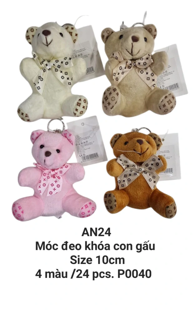Móc khóa gấu chân hoa. AN24