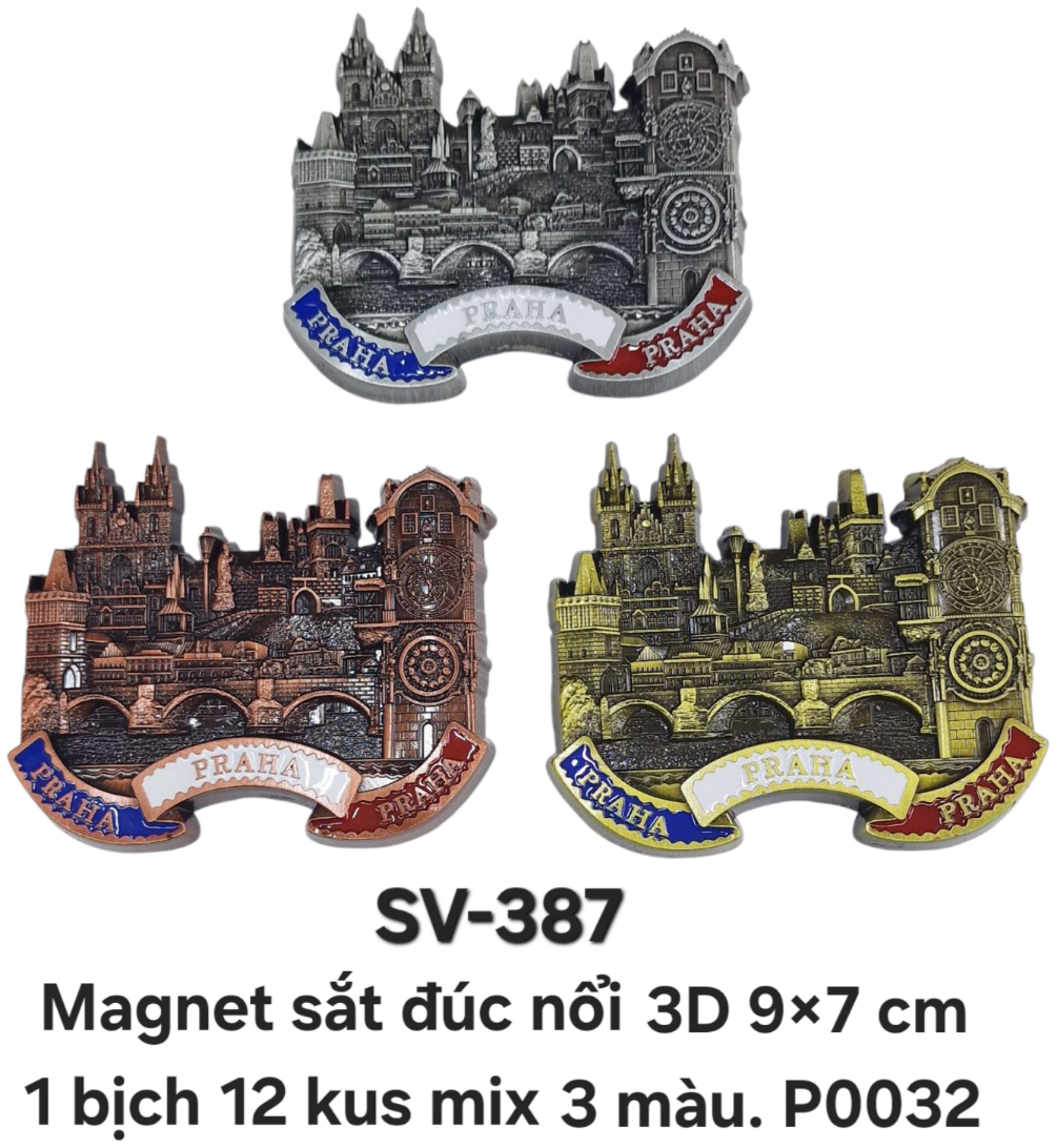 SV-387. Magnet kim loại đúc nổi 3D.