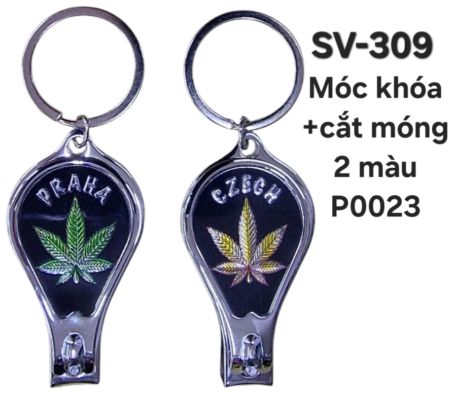 SV-309. Móc khóa+bấm móng+mở bia lá cần sa