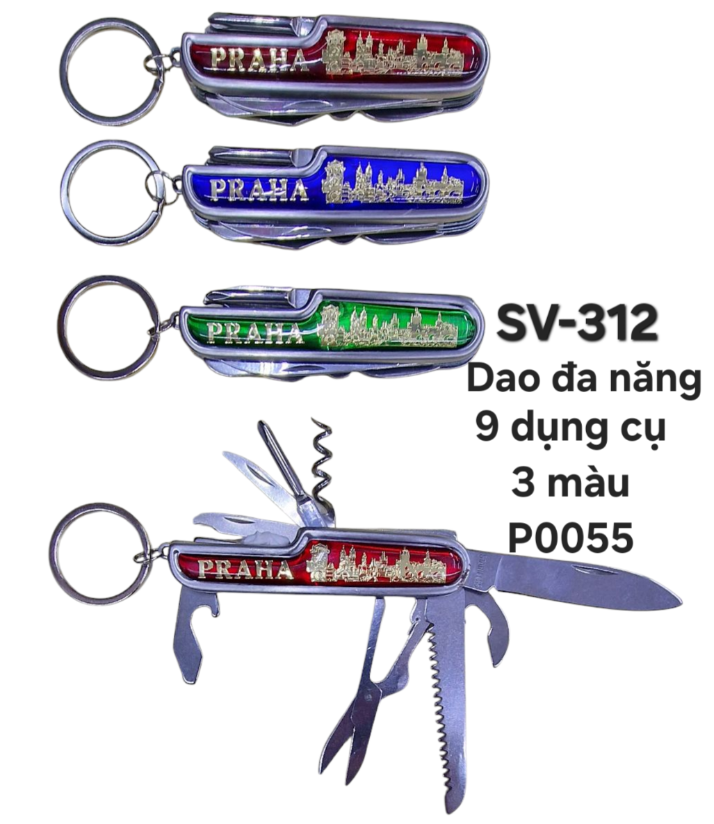 SV-312. Móc khóa+dao đa năng 9 dụng cụ