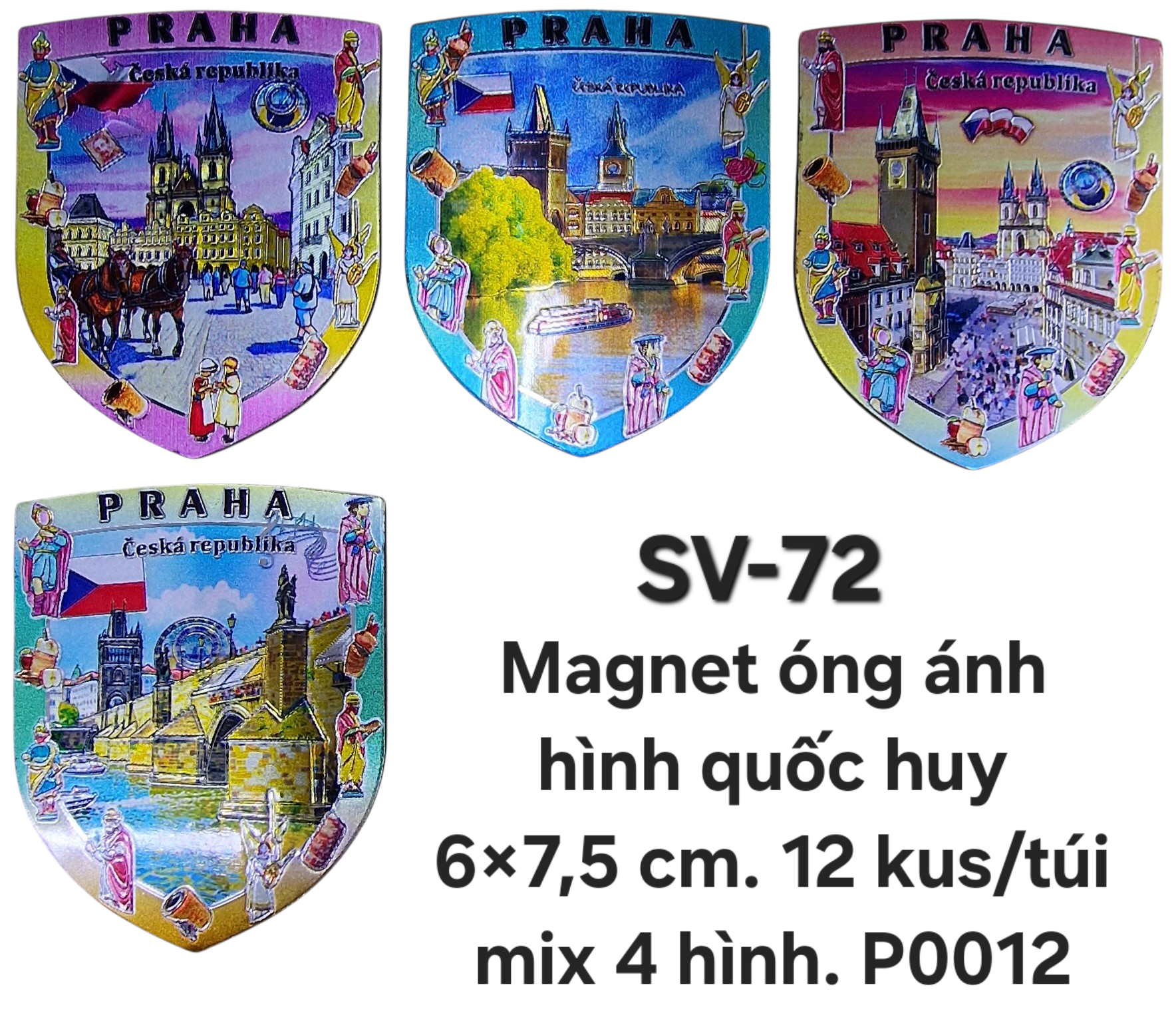 SV-72. Magnet mềm óng ánh hình quốc huy cỡ trung