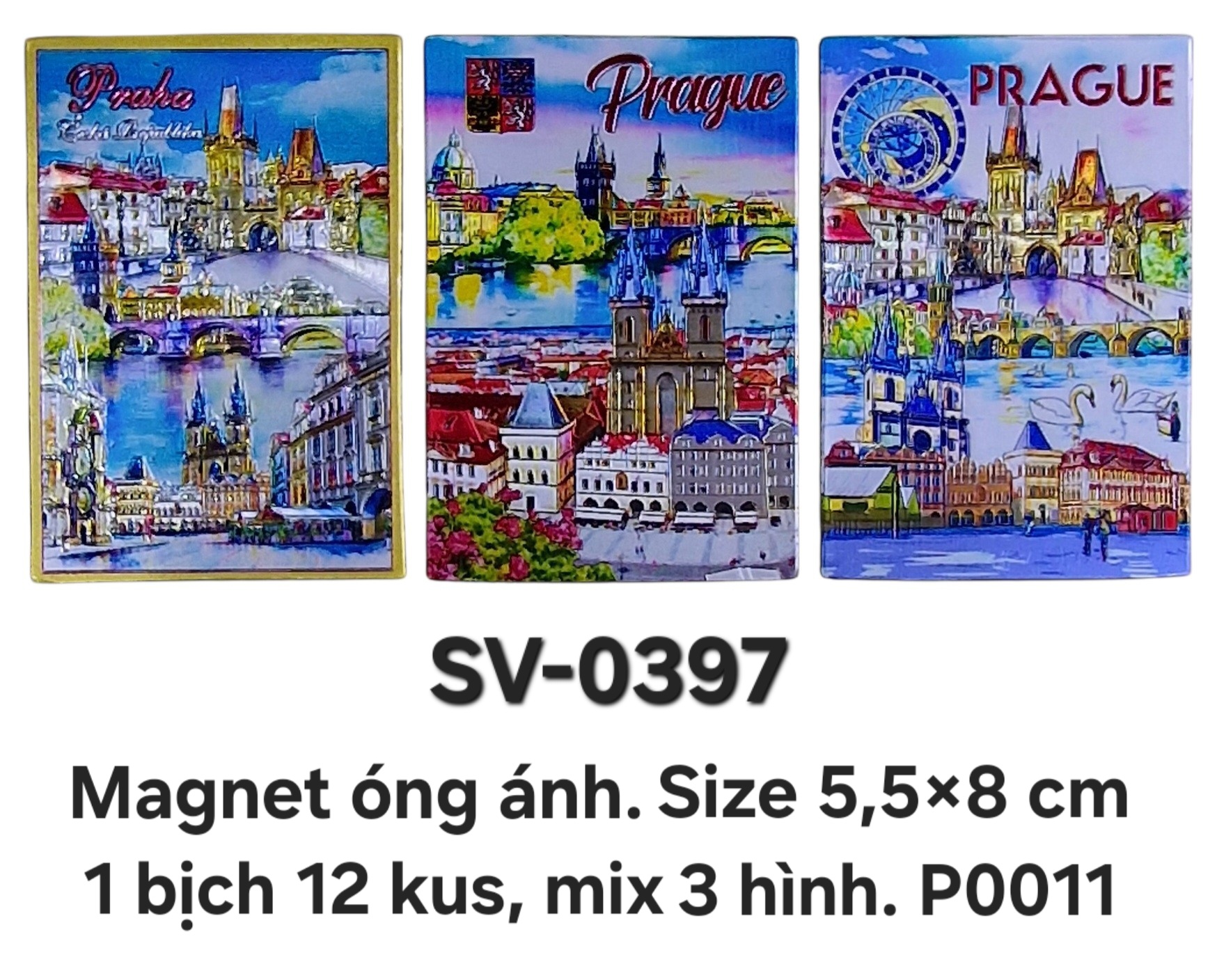 SV-397. Magnet mềm óng ánh phẳng 1 lớp. Chữ nhật đứng, cỡ nhỡ 5,5x8 cm. Mix 3 hình