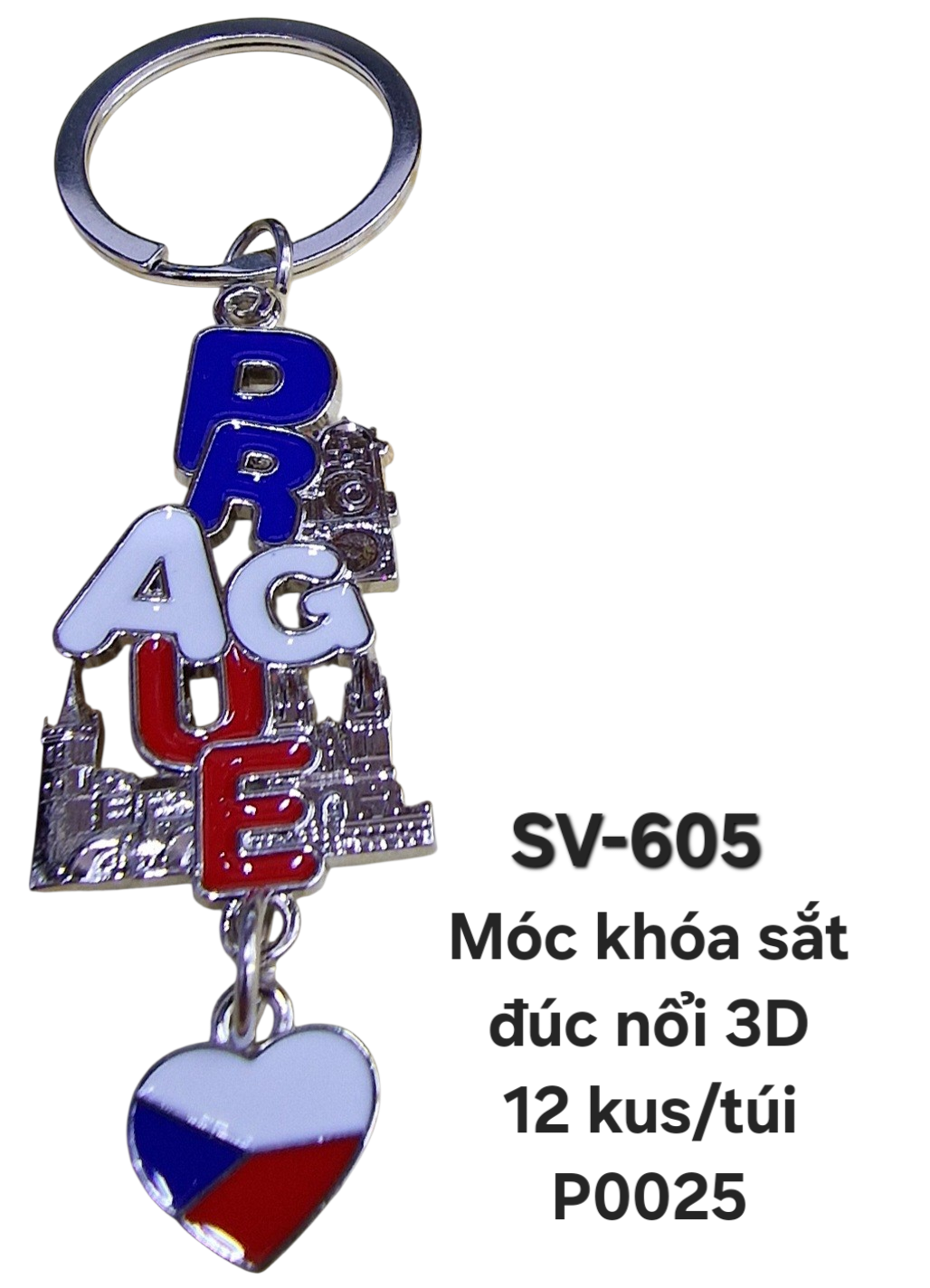 SV-605. Móc khóa đúc nổi 3D lâu đài Praha