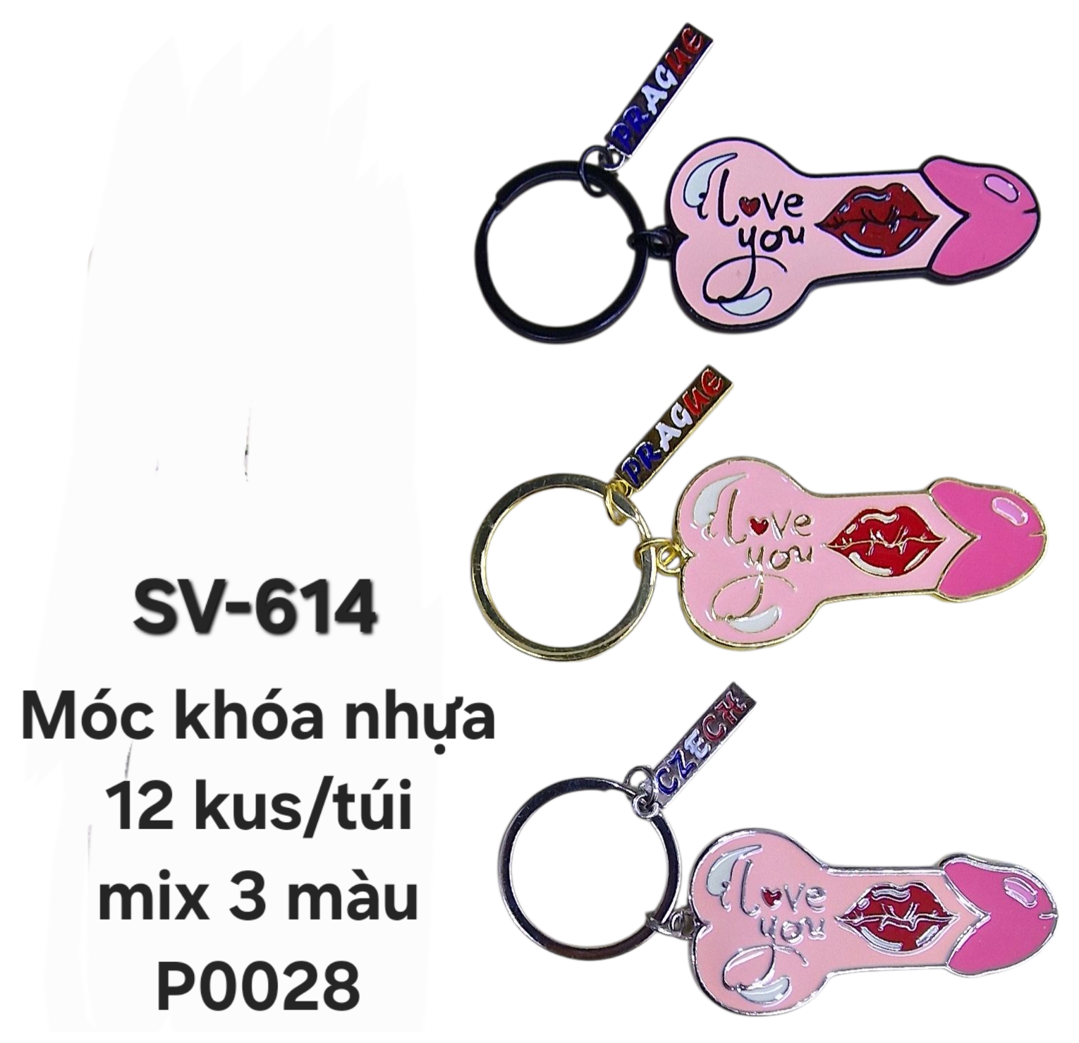 SV-614. Móc khóa chim, mix 3 màu