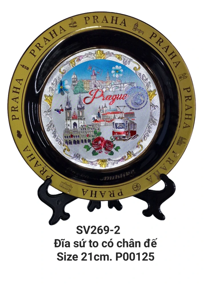 Đĩa sứ to có chân đế 21cm. SV269-2