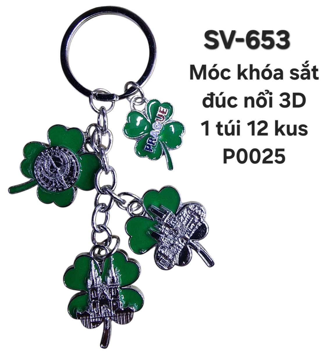 SV-653. Móc khóa chùm 3 bông hoa Luky
