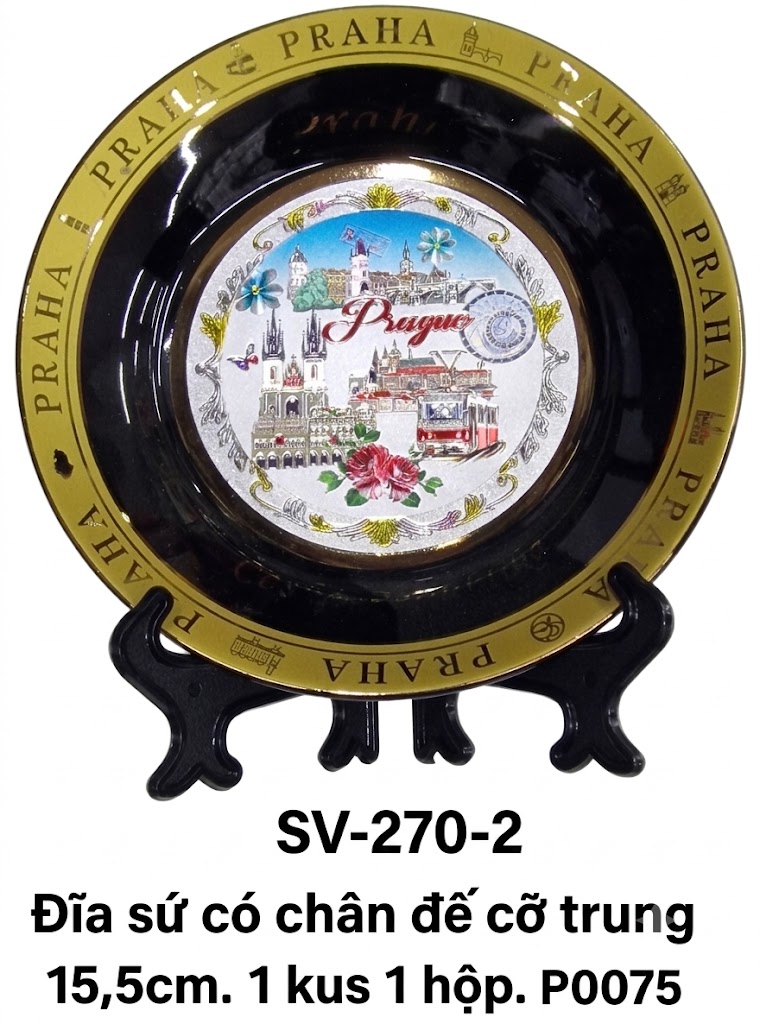 SV-270-2. Đĩa sứ cỡ trung có chân đế 15,5cm.