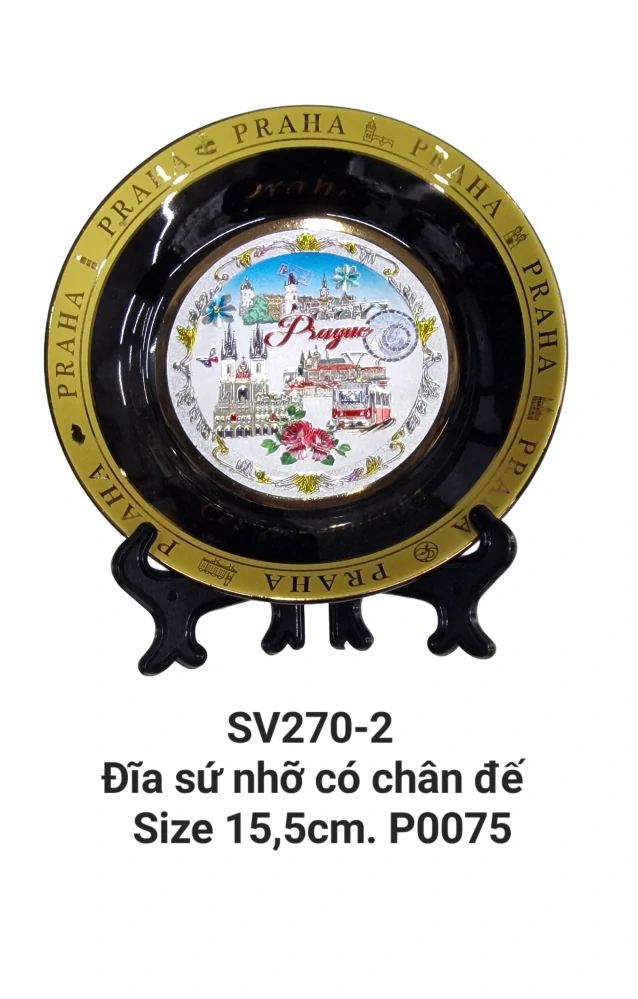 Đĩa sứ cỡ trung có chân đế 15,5cm. SV270-2