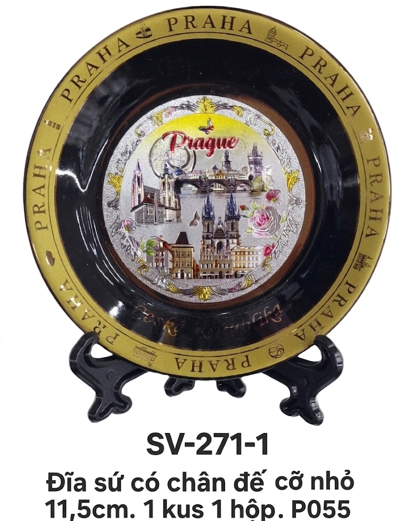 SV-271-1. Đĩa sứ cỡ nhỏ có chân đế 11,5cm.