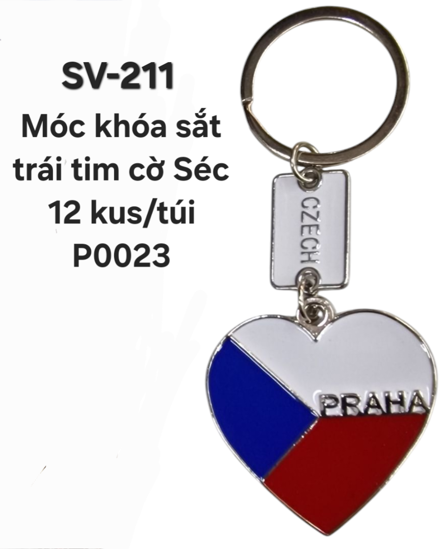 SV-211. Móc khóa trái tim cờ CZ. 