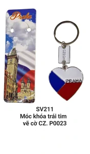 Móc khóa trái tim cờ CZ. SV211
