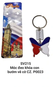 Móc khóa bướm nền cờ CZ. SV215