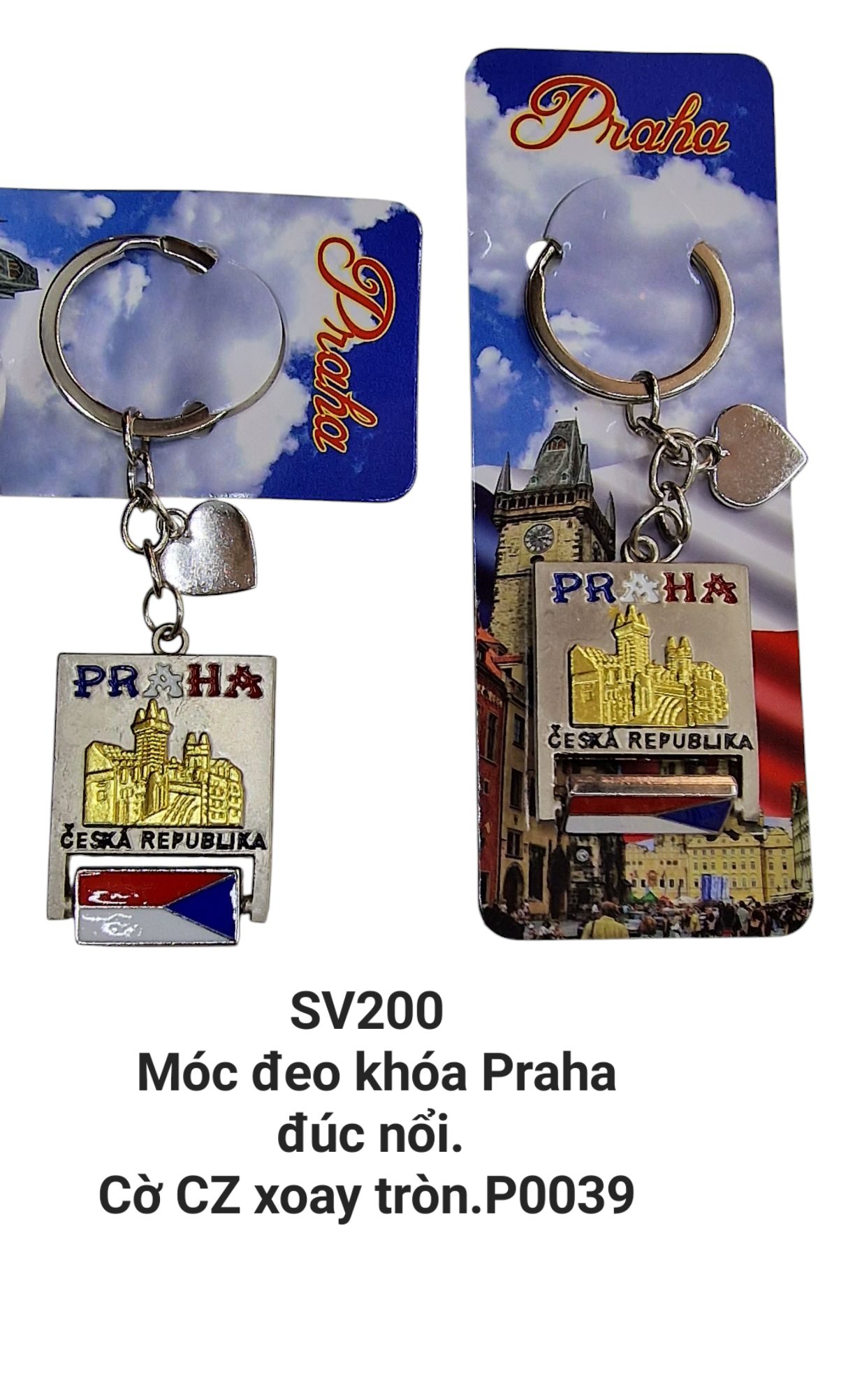 Móc khóa đúc nổi Praha SV200
