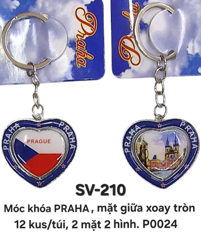 SV-210. Móc khóa trái tim cờ và lâu đaif Praha