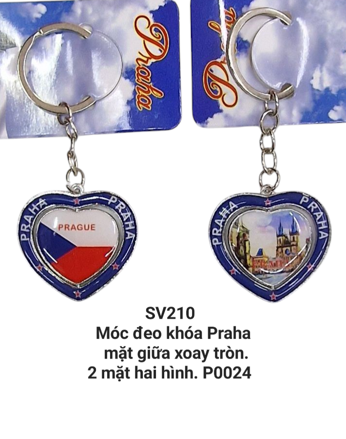 Móc khóa trái tim cờ và lâu đài Praha. SV210