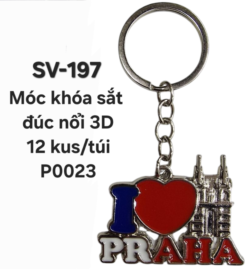 SV-197. Móc khóa trái tim I Love Praha. 