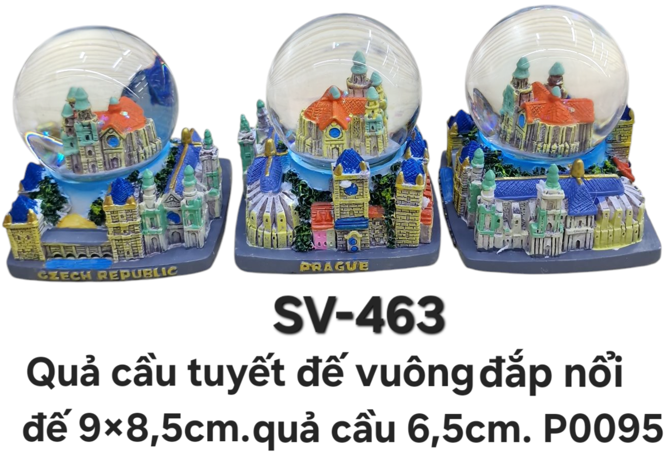SV-463. Quả cầu tuyết cỡ trung đế vuông. 