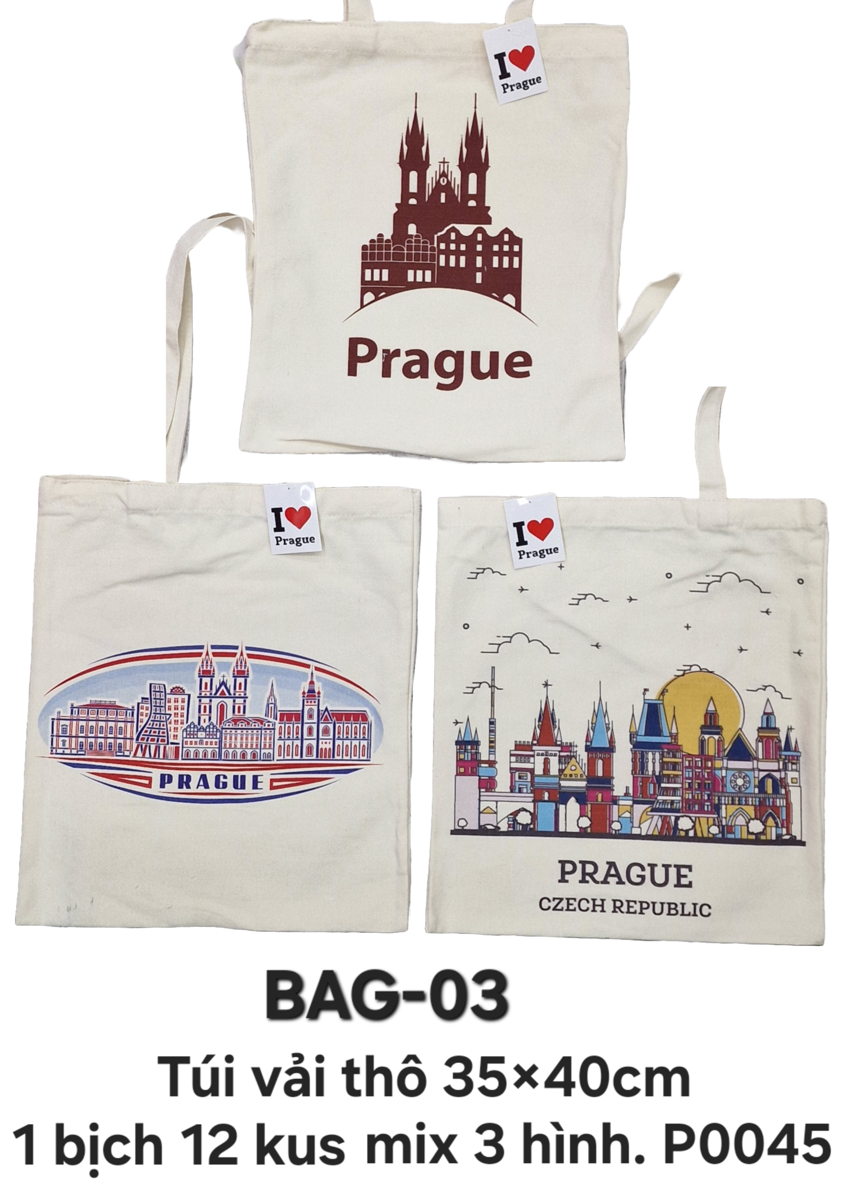 BAG-03. Túi vải chữ nhật đứng cỡ to.