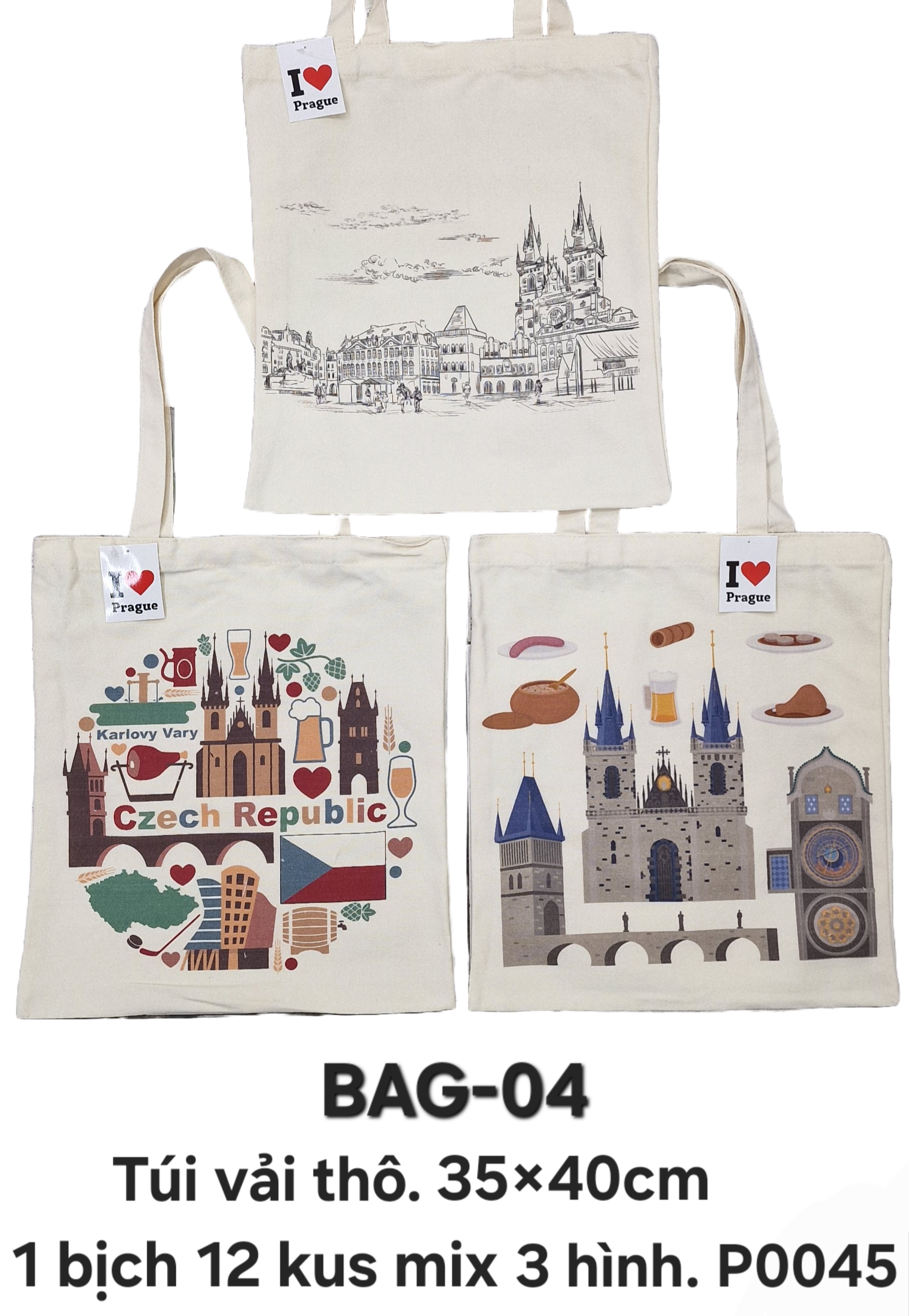 BAG-04. Túi vải chữ nhật đứng cỡ to.