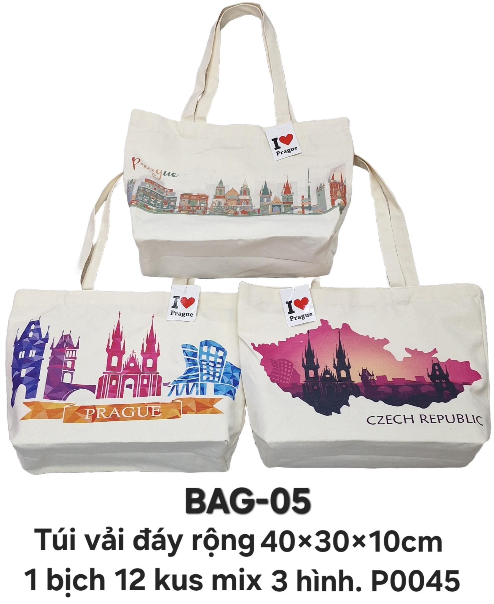 BAG-05. Túi vải chữ nhật nằm ngang cỡ trung