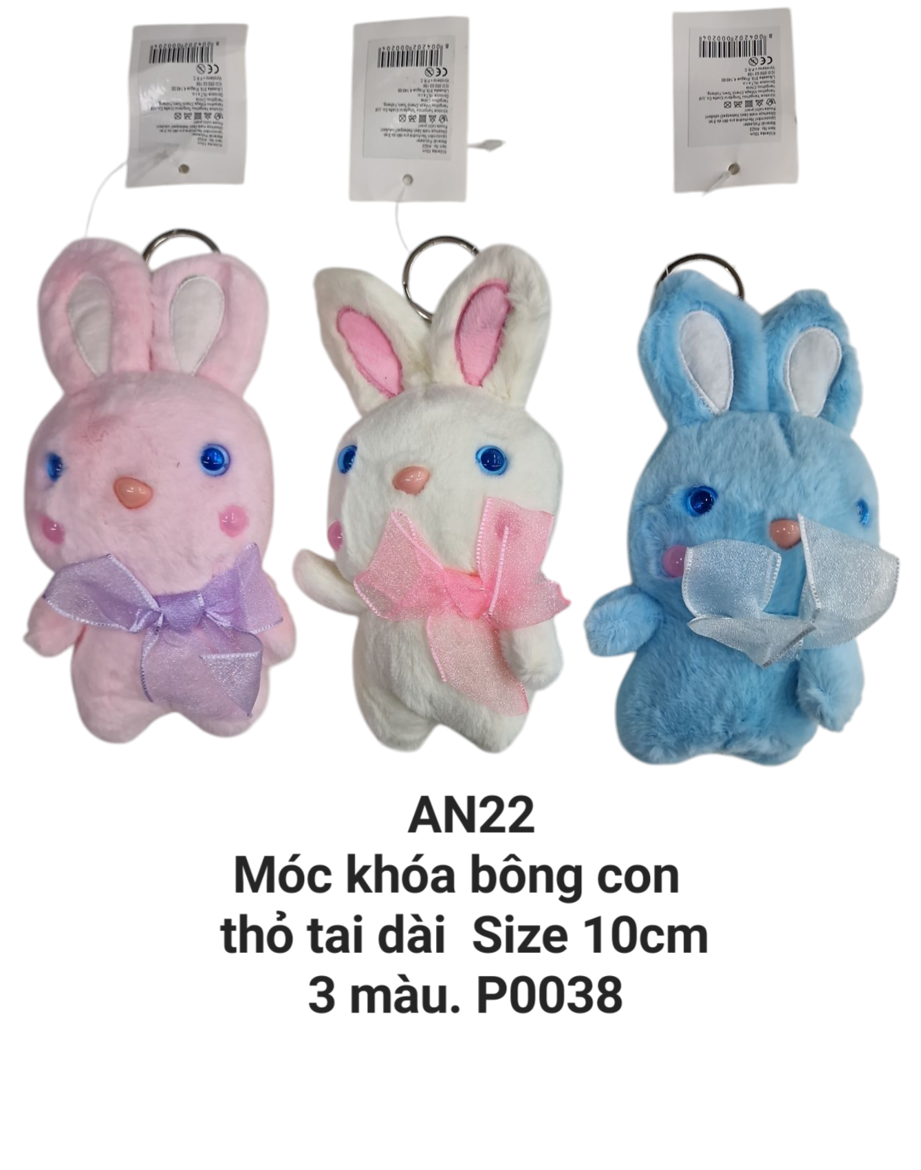 Móc khóa thỏ khăn voan. AN22