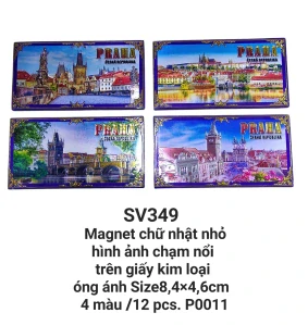 Magnet óng ánh chữ nhật nằm ngang chạm nổi. SV349
