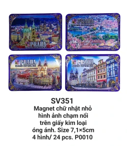 Magnet óng ánh chữ nhật nằm ngang chạm nổi. SV351