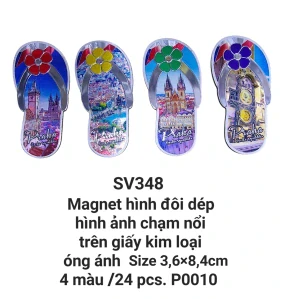 Magnet óng ánh hình chiếc dép chạm nổi. SV348