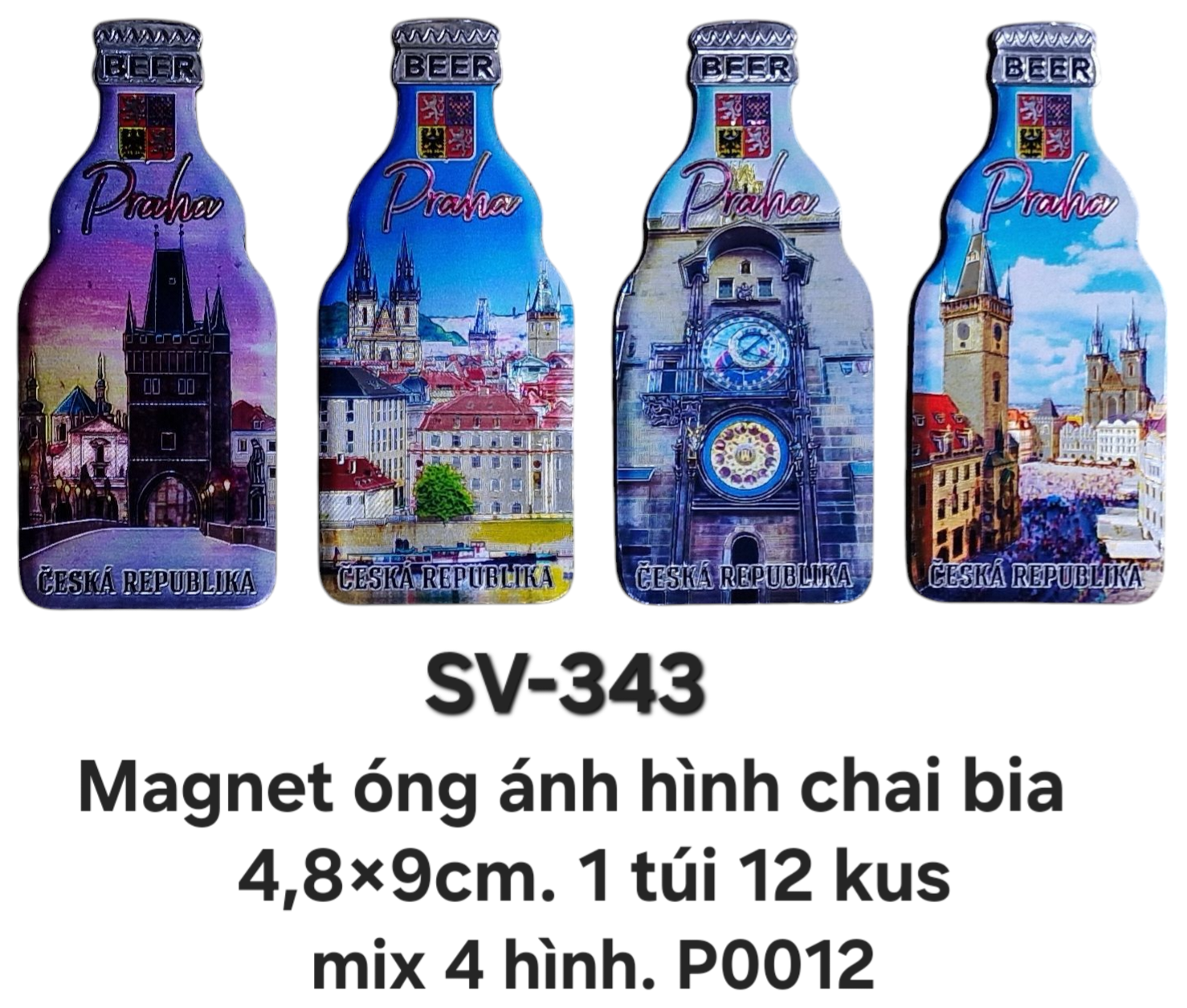SV-343. Magnet mềm óng ánh hình chai bia