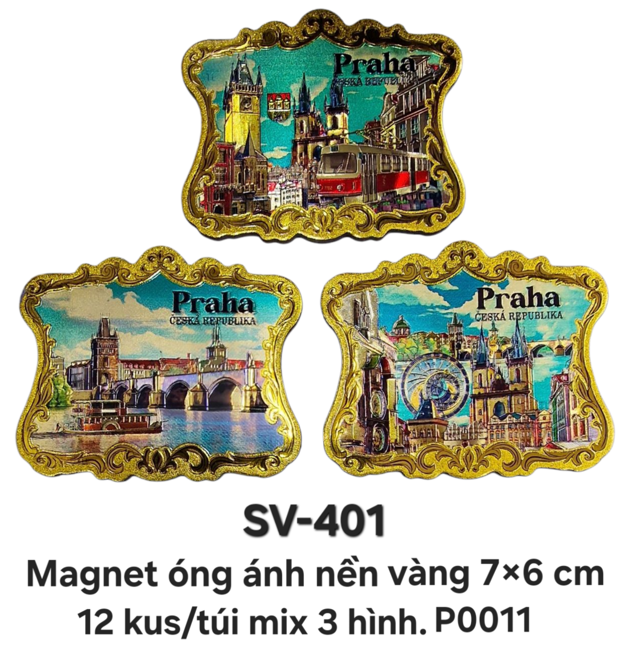  SV-401. Magnet mềm óng ánh hình cuốn thư trên nền vàng cỡ trung phẳng