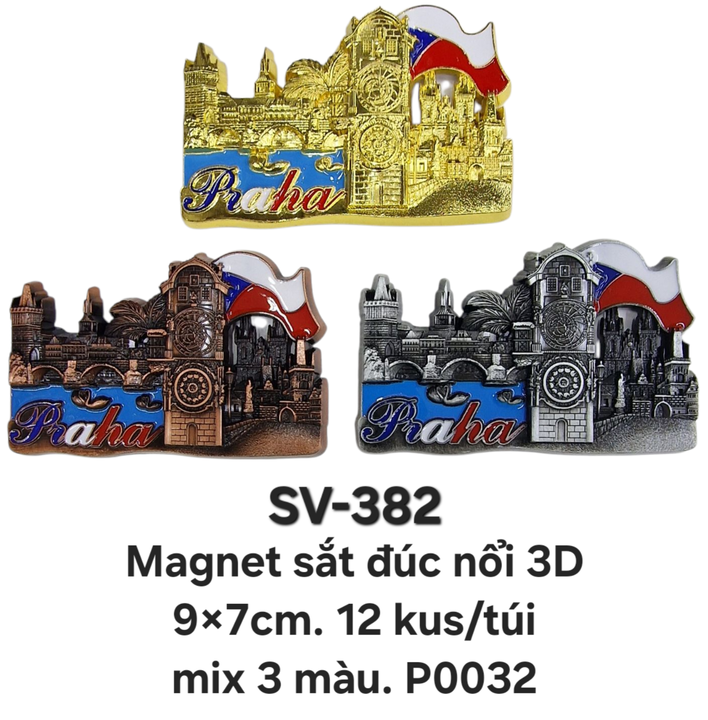 SV-382. Magnet kim loại đúc nổi 3D. 