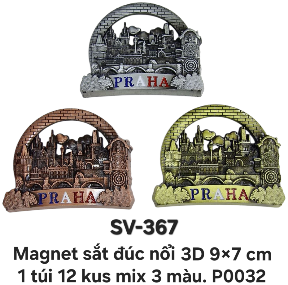 SV-367. Magnet kim loại đúc nổi 3D. 