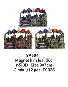 Magnet kim loại đúc nổi 3D. SV504