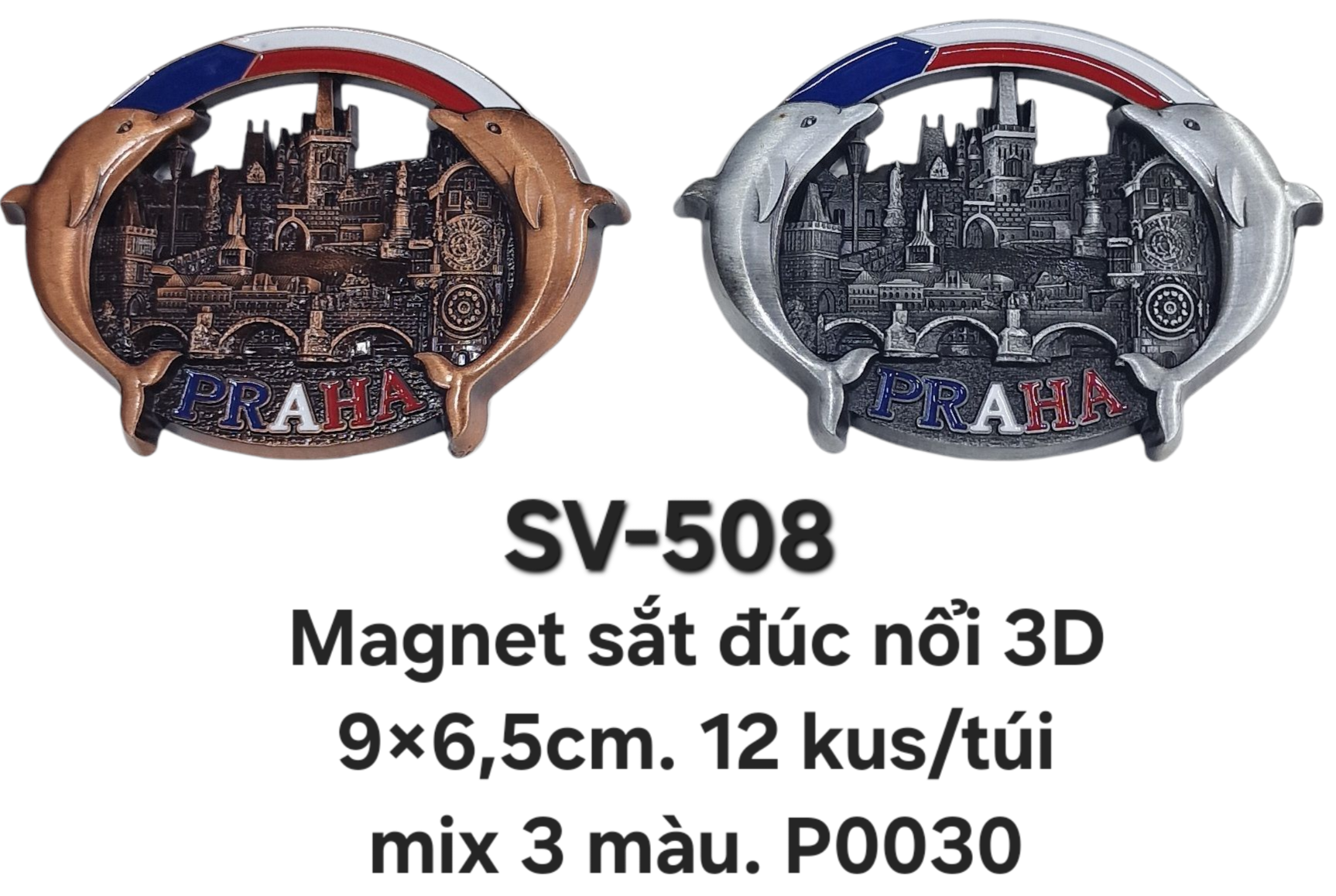 SV-508. Magnet kim loại đúc nổi 3D. 