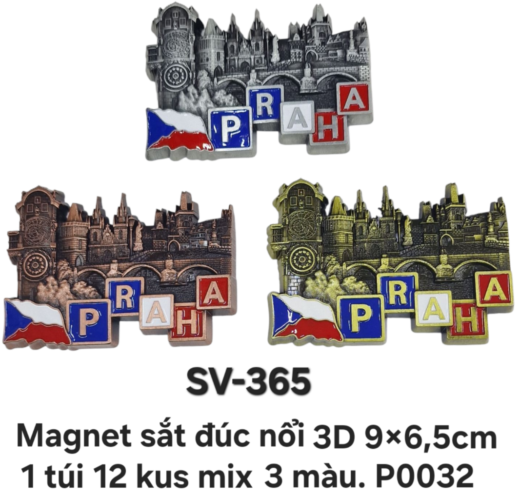 SV-365. Magnet kim loại đúc nổi 3D