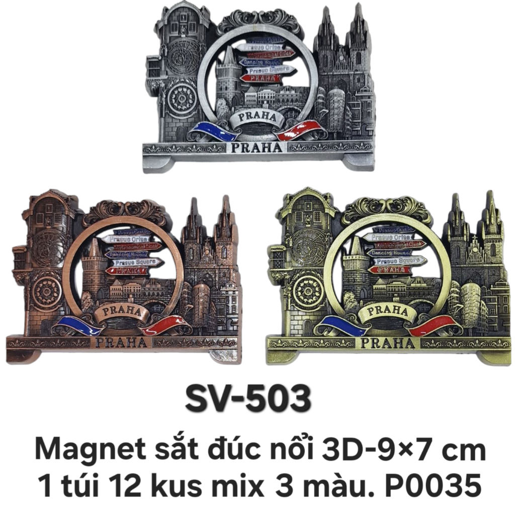 SV-503. Magnet kim loại đúc nổi 3D. 