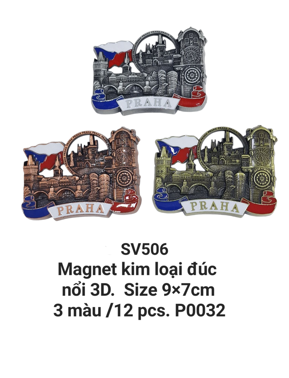 Magnet kim loại đúc nổi 3D. SV506