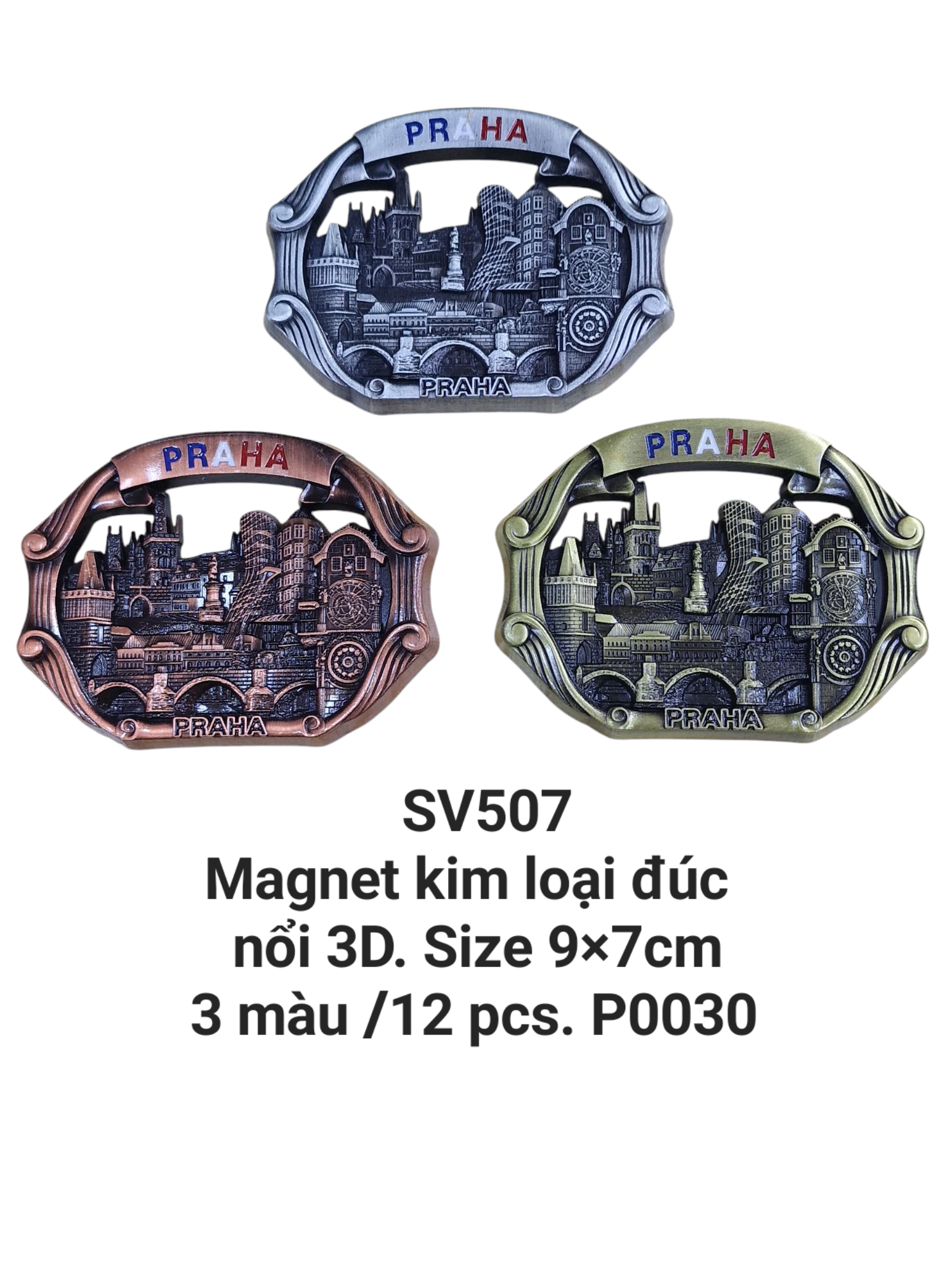 Magnet kim loại đúc nổi 3D. SV507