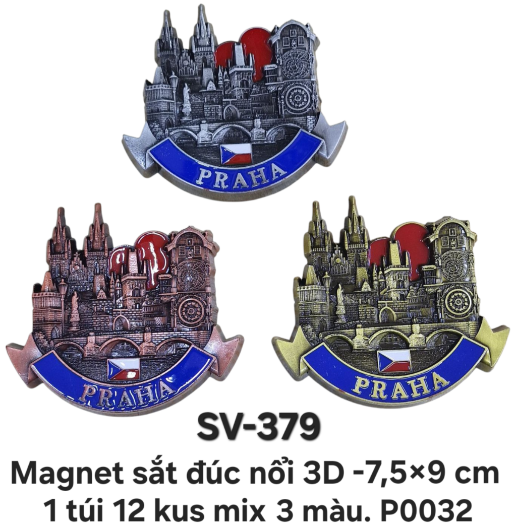 SV-379. Magnet kim loại đúc nổi 3D. 