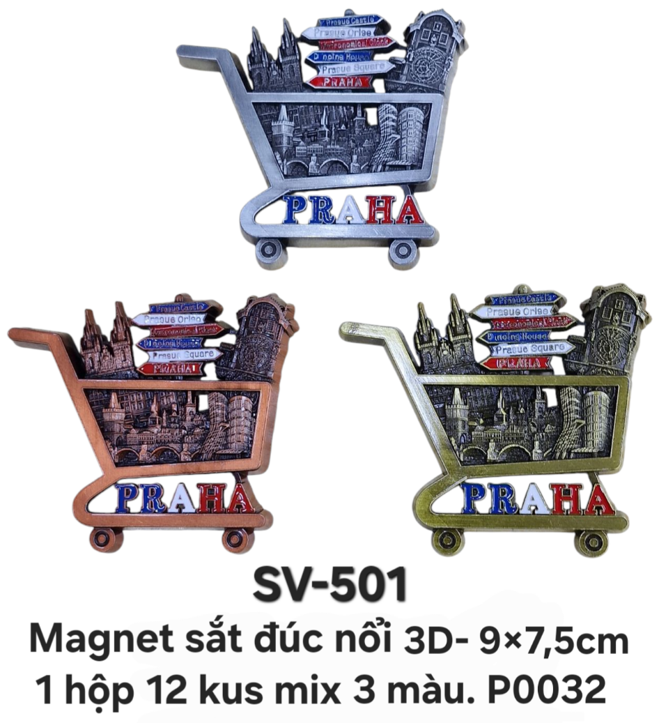 SV-501. Magnet kim loại đúc nổi 3D. 