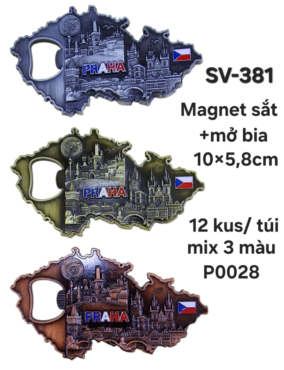 SV-381. Magnet+mở bia kim loại hình bản đồ đúc nổi 3D 