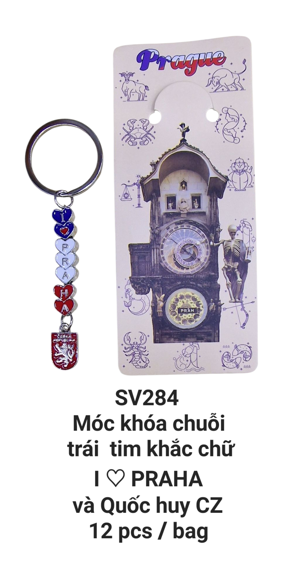 Móc khóa chuỗi tái tim và Quốc huy. SV284