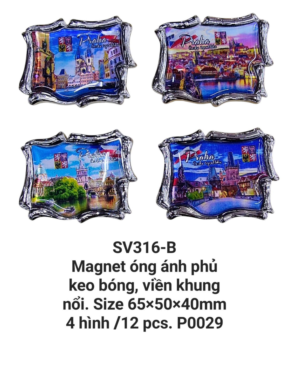 Magnet óng ánh phủ keo bóng, viền khung nổi. SV316-B