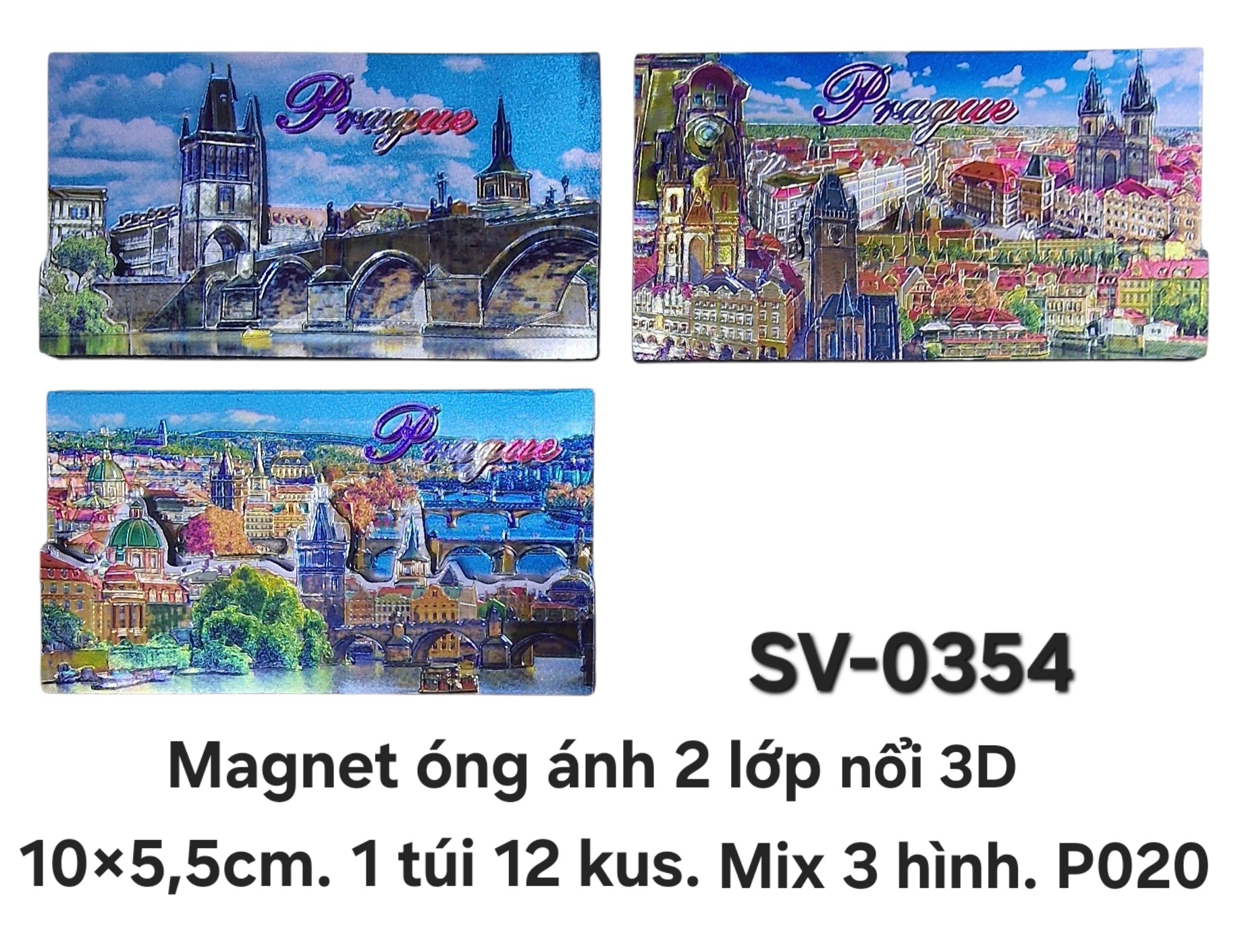 SV-354. Magnet mềm óng ánh 2 lớp nổi 3D cỡ dài