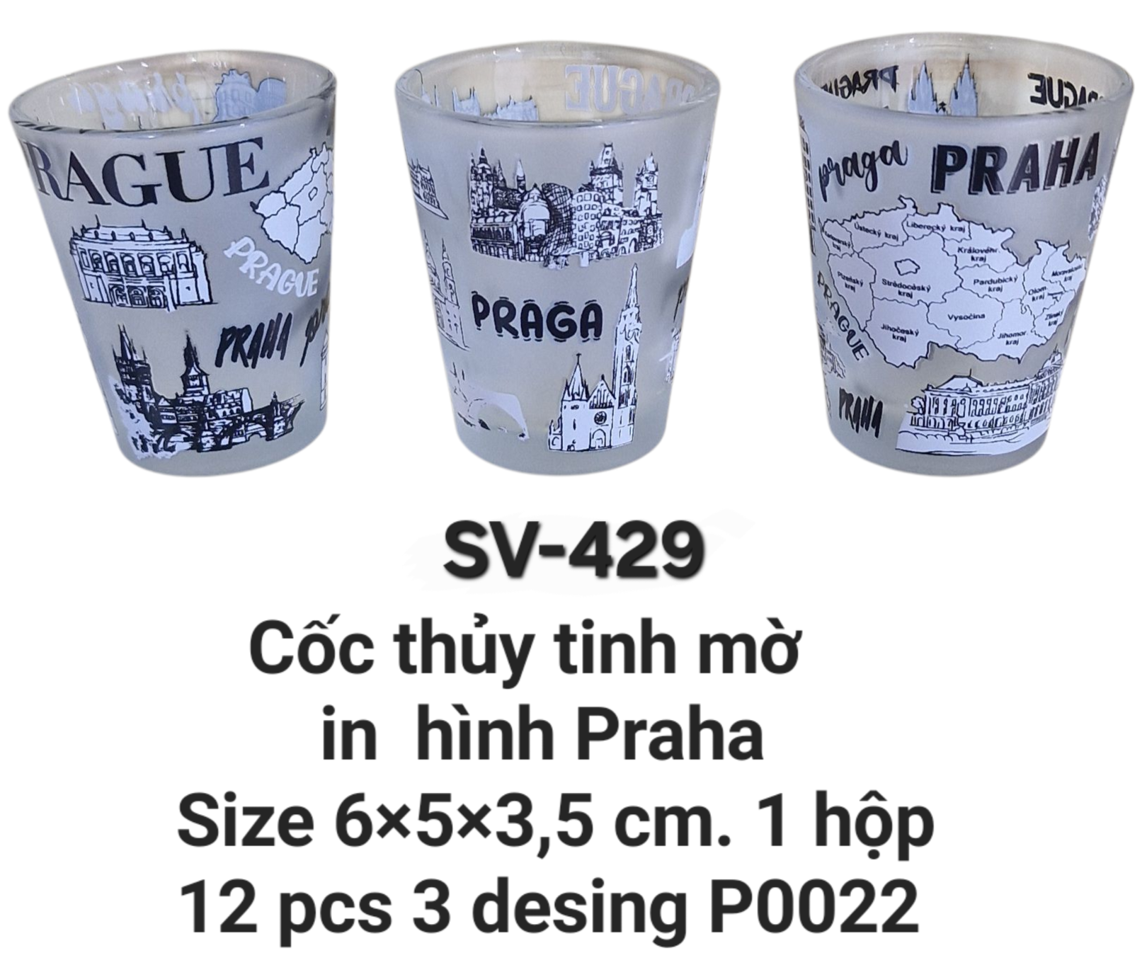 SV-429. Cốc thủy tinh chất đục mờ in hình ảnh