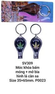 Móc khóa+bấm móng+mở bia lá cần sa. SV309