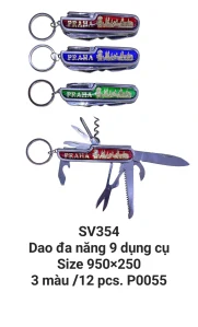 Móc khóa+dao đa năng 9 dụng cụ. SV354